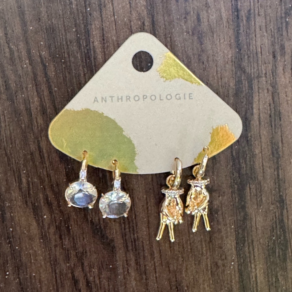Anthropologie starry night charm Huggie hoop earring